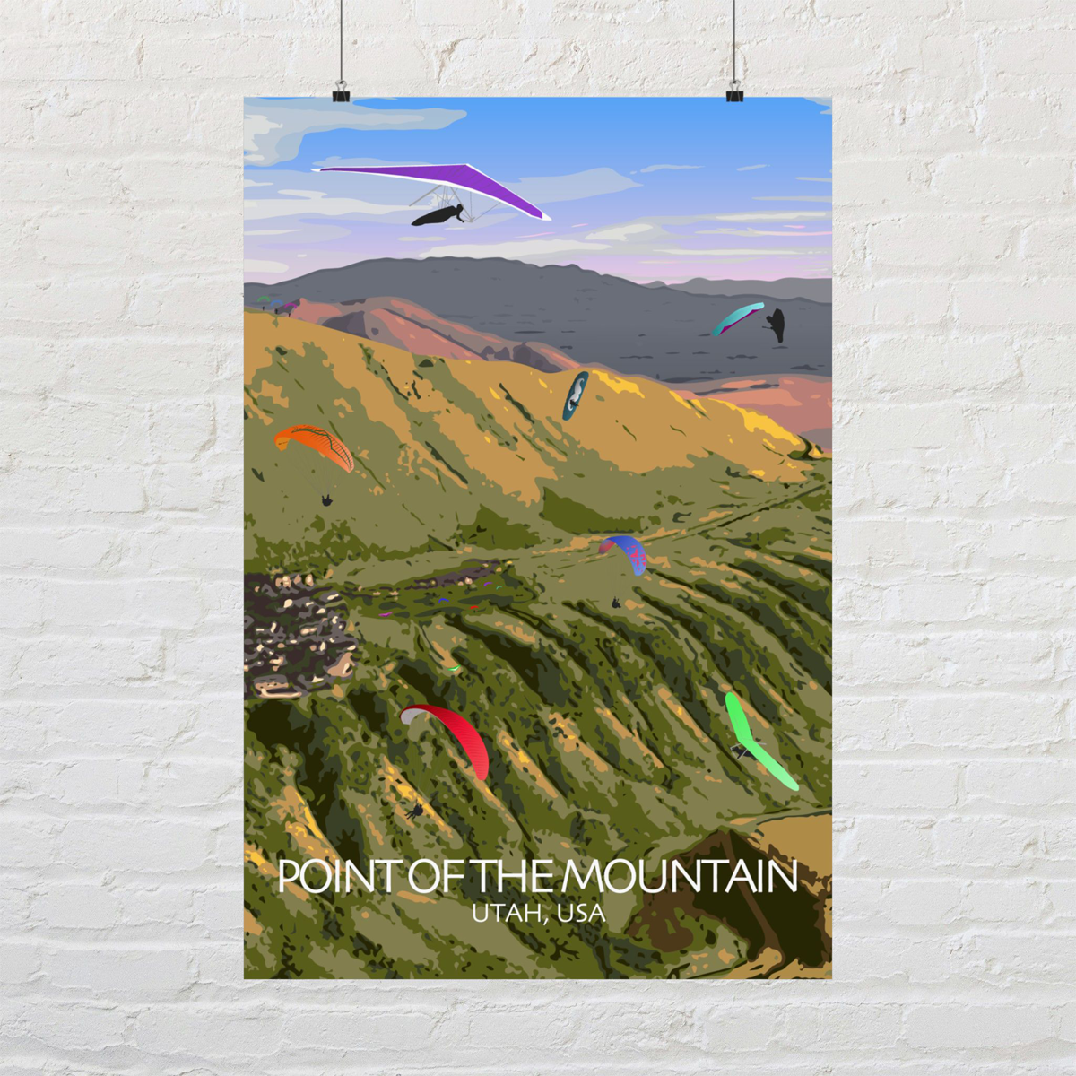 Point of the Mountain North Side Paragliding Wall Art